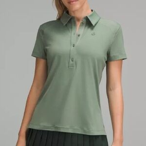 Lululemon Women's Quick Dry Short Sleeve Green Polo Shirt